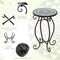 Costway Mosaic Outdoor Round End Table with Weather Resistant Ceramic Tile Tabletop